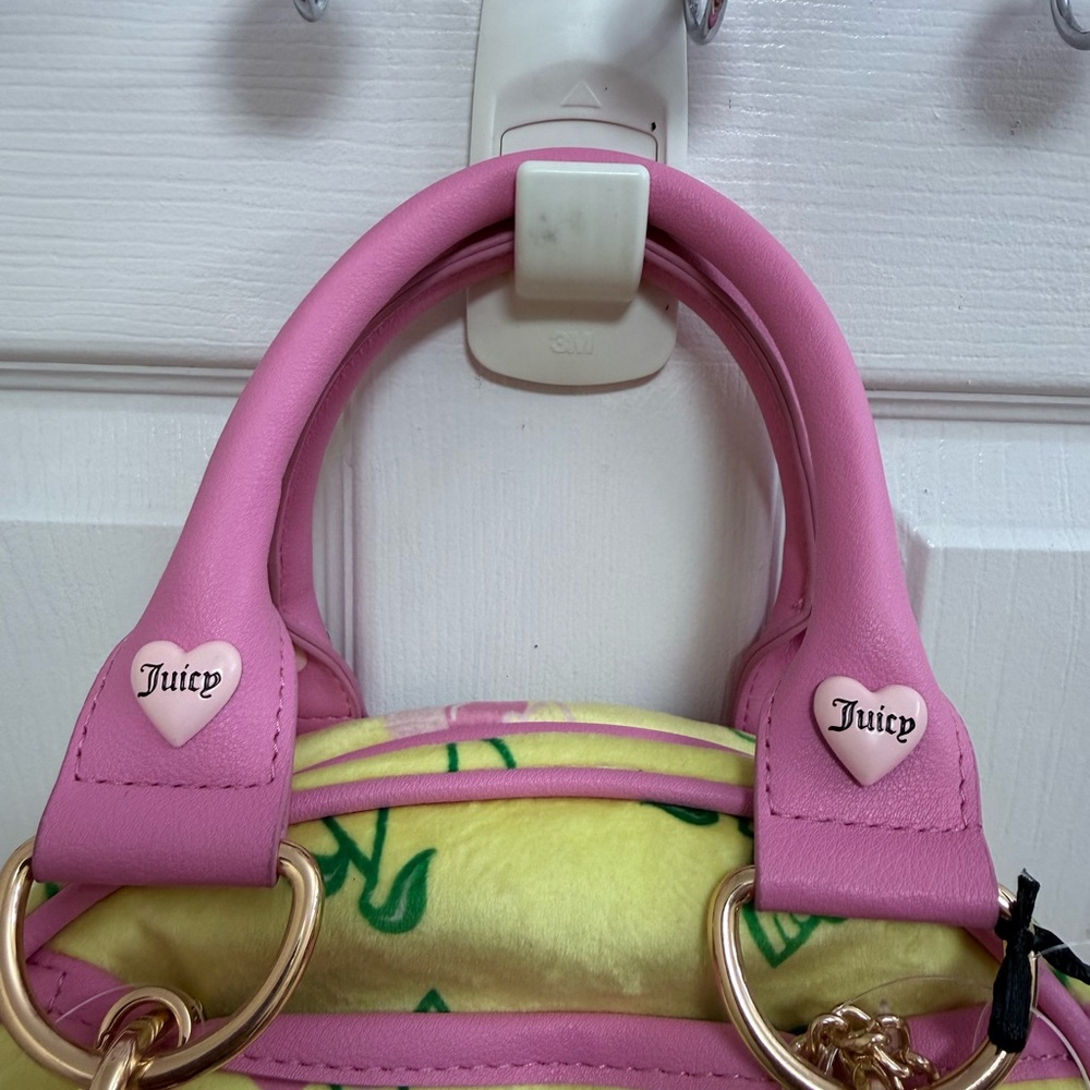 NWT Juicy Couture Retro Juicy Satchel In Yellow Iris Limited Edition - Picture 5 of 7
